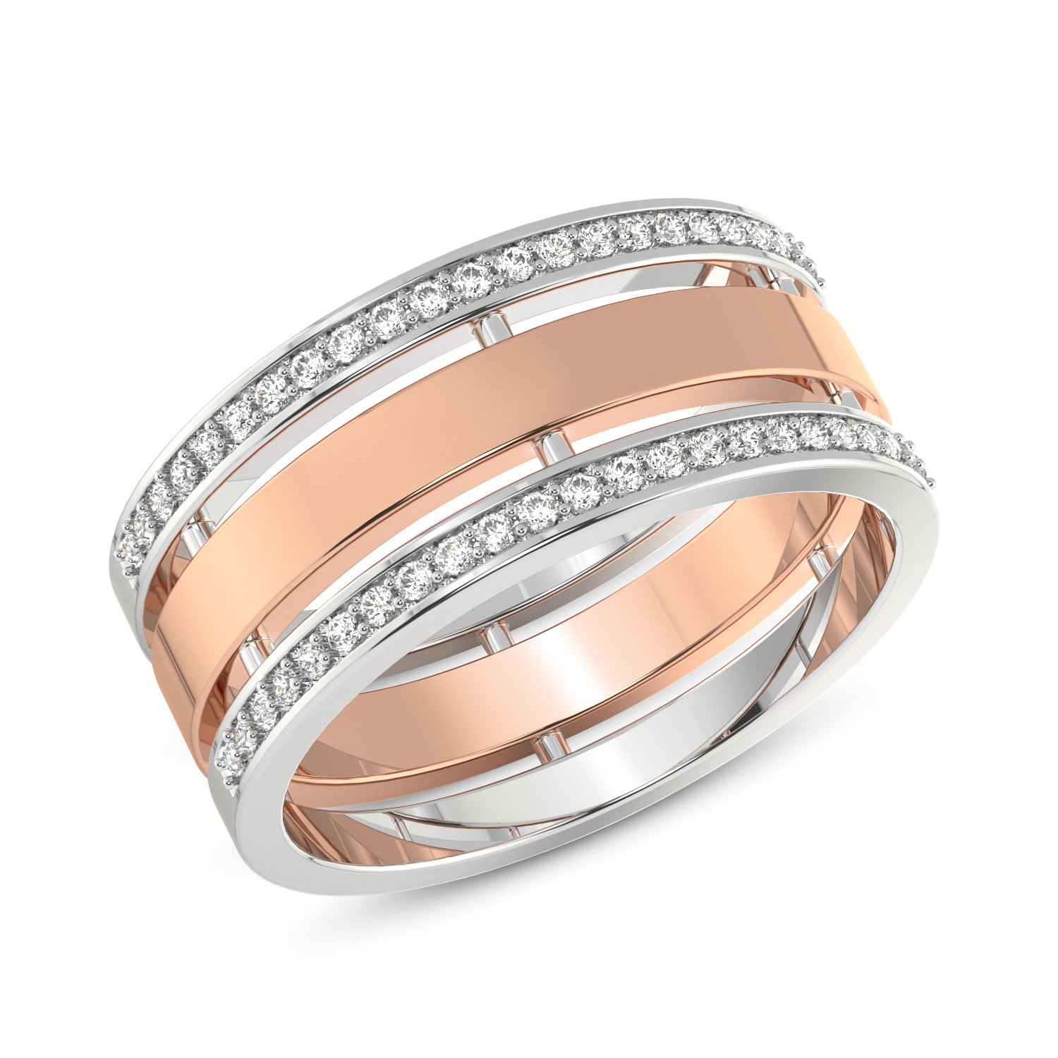 Unfading Love Couple Rings Top View