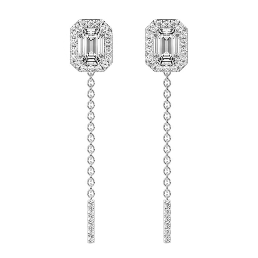 Ivalyn Halo Lab Diamond Earrings front view