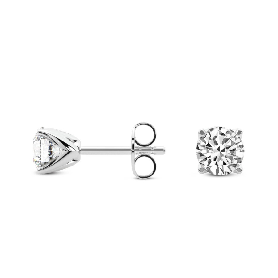 Flora Four Prong Lab Diamond Stud Earrings top view