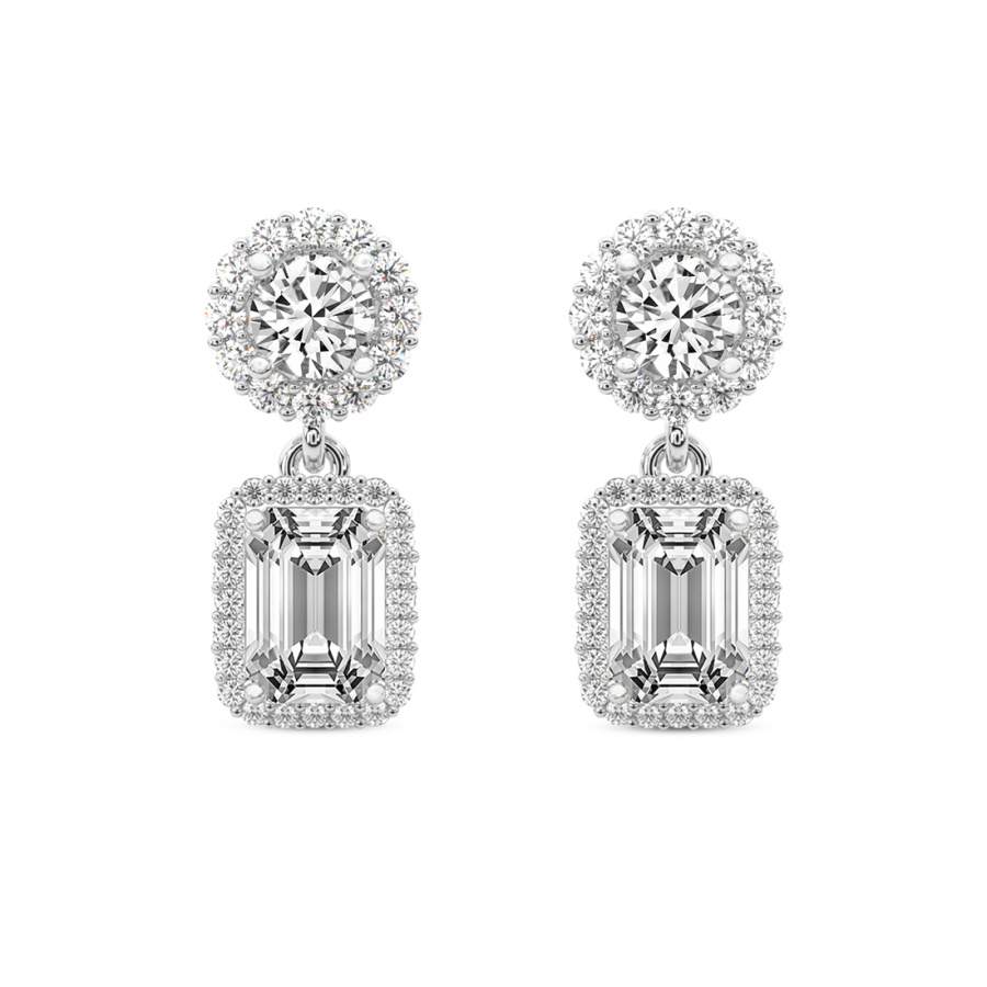 Sasha Double Halo Lab Diamond Earrings