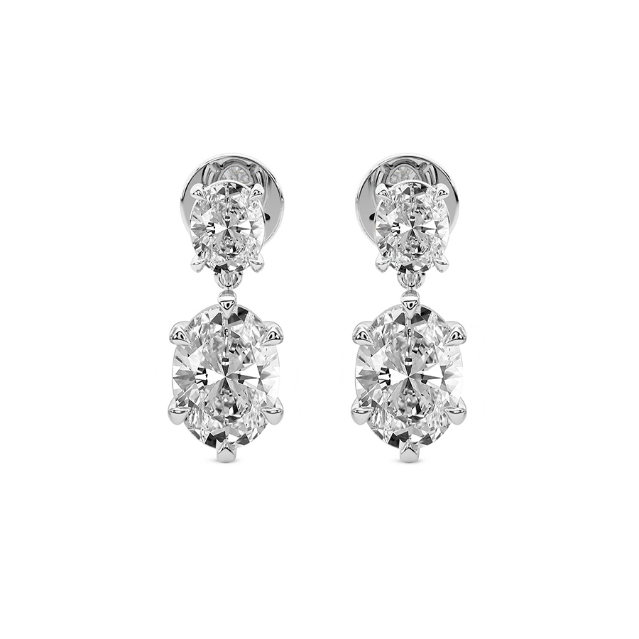 Sparkling Cascades Dangling Lab Diamond Earrings front view