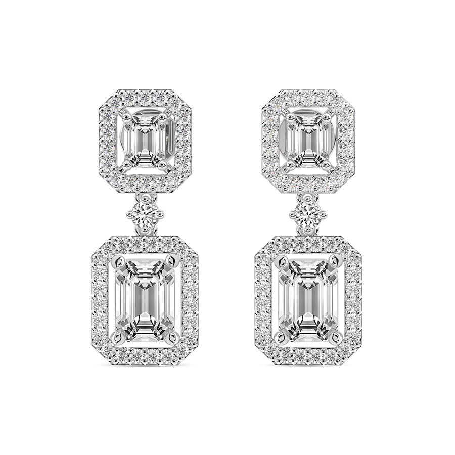 Stardust Dangles Lab Diamond Earrings front view