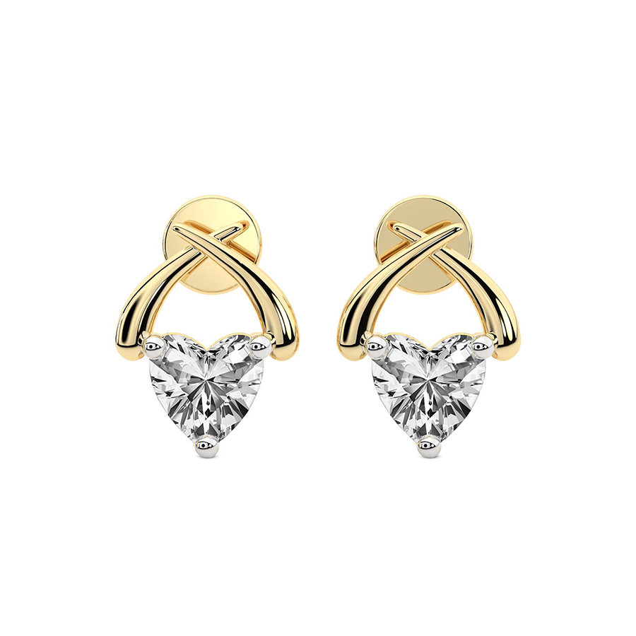Stellar Lab Diamond Stud Earrings front view