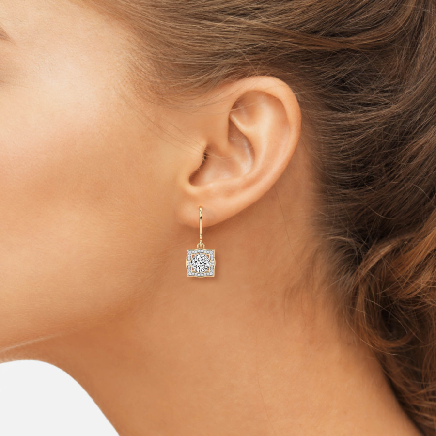 whimsy lab diamond stud earrings Model View