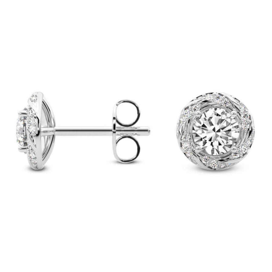 luxe lab diamond stud earrings Side Left View