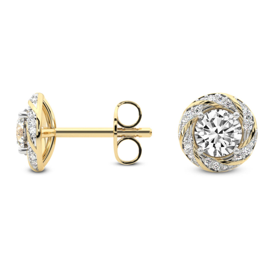 Luxe Lab Diamond Stud Earrings top view