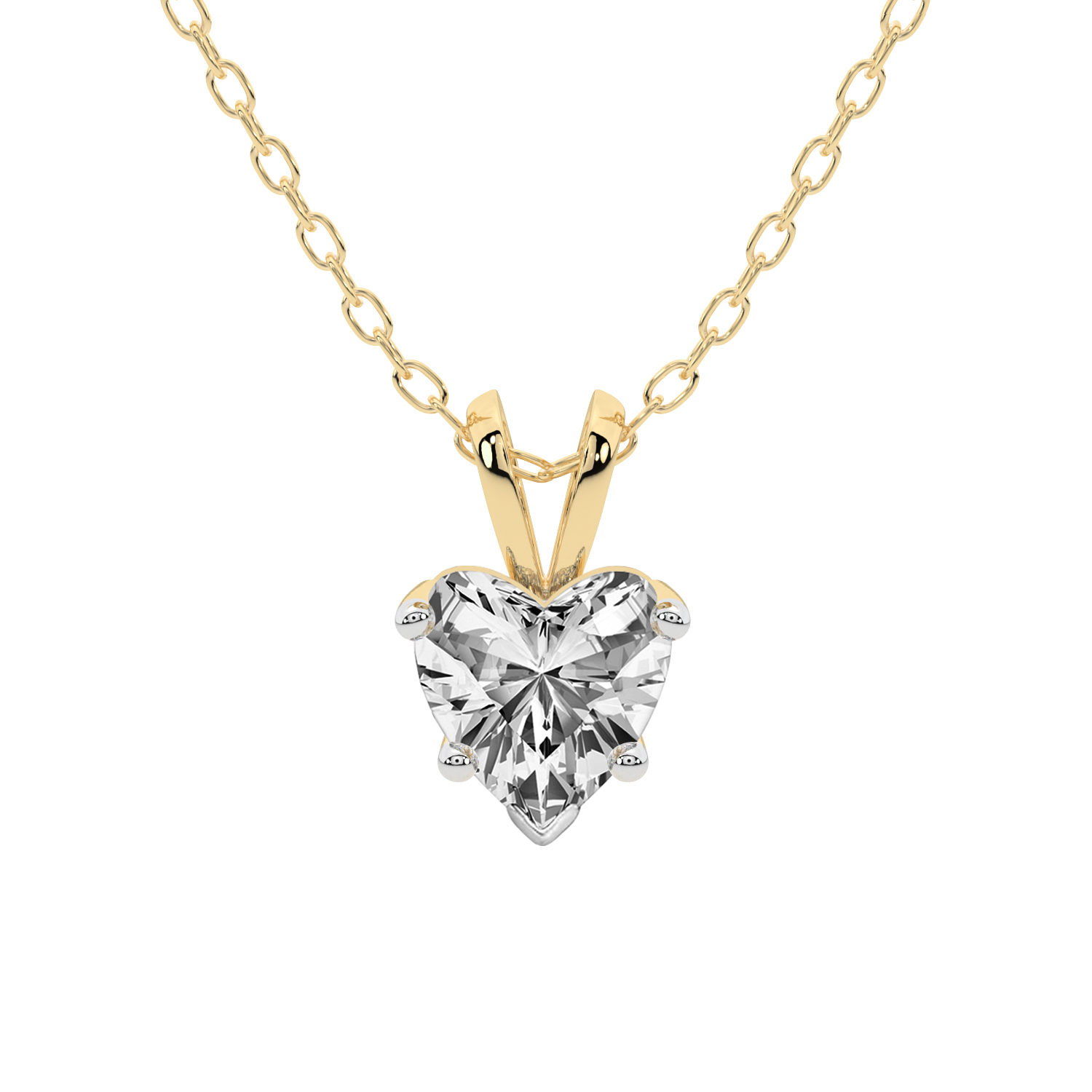 Quartze Split Bail Solitaire Lab Grown Diamond Pendant