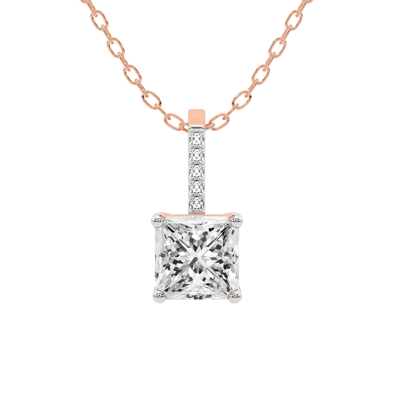 Lucida Four Prong Lab Grown Diamond Pendant front view