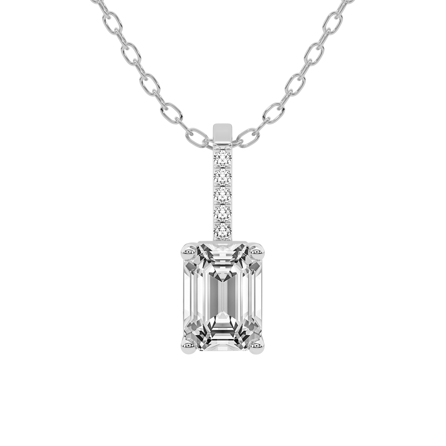 Lucida Four Prong Lab Diamond Pendant