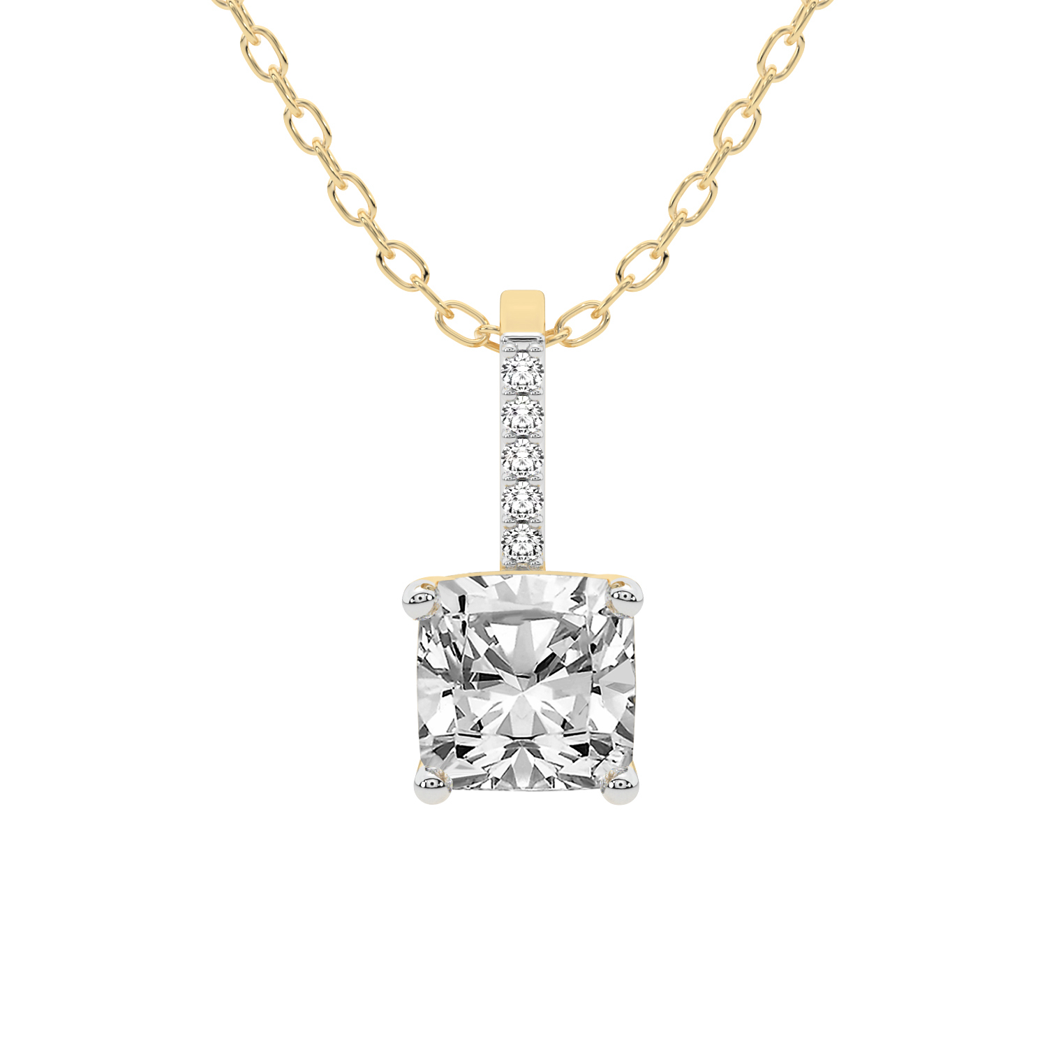 Lucida Four Prong Lab Diamond Pendant