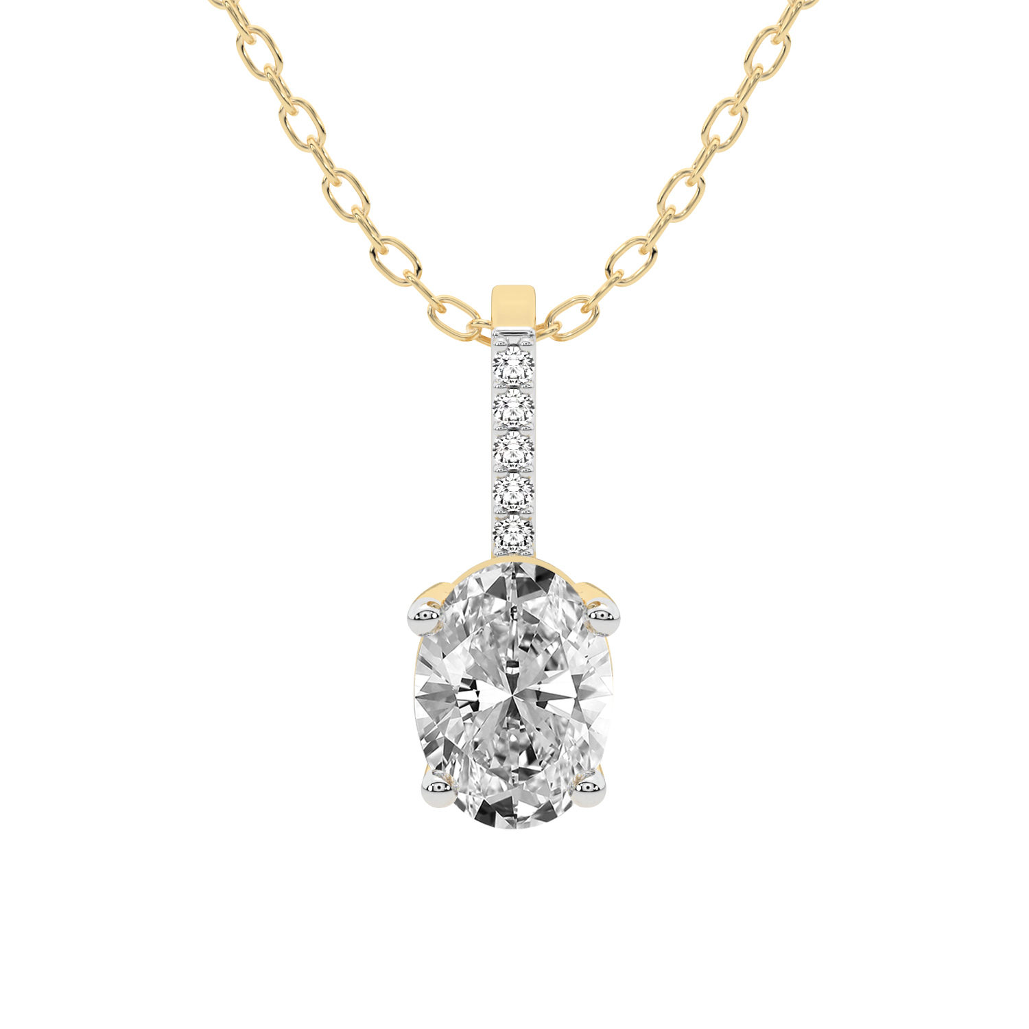 4.66 ct. oval Lucida Four Prong Pendant in 14kt yellow gold front image