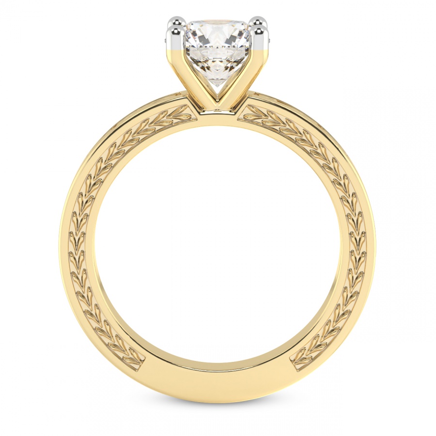 Ivory Vintage Solitaire Ring Side View