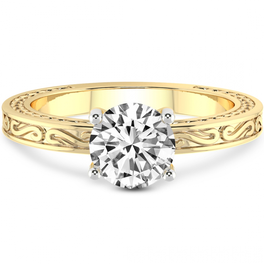 Ivory Vintage Solitaire Ring Front View