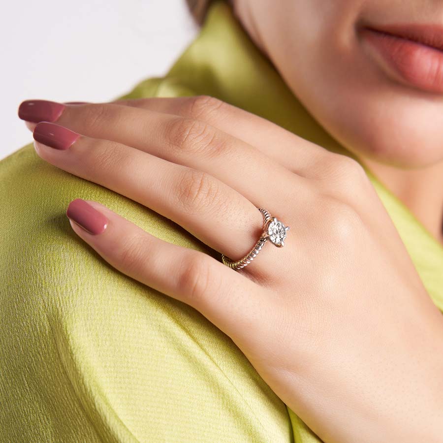 Sansa Solitaire Diamond Ring Model View