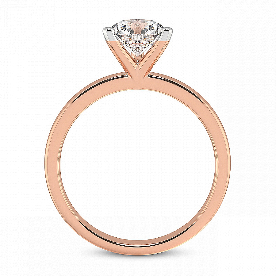 Three Prong Solitaire Diamond Ring Side View
