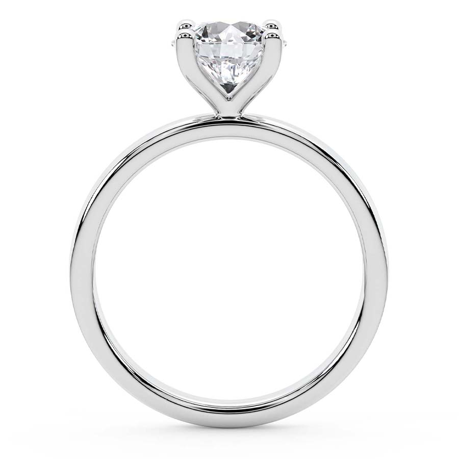 Four Prong Solitaire Diamond Ring Side View