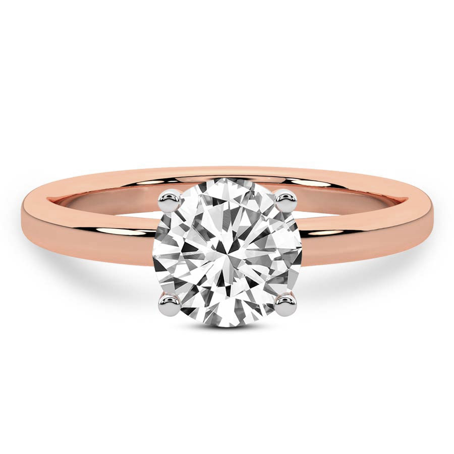 Four Prong Solitaire Diamond Ring Front View