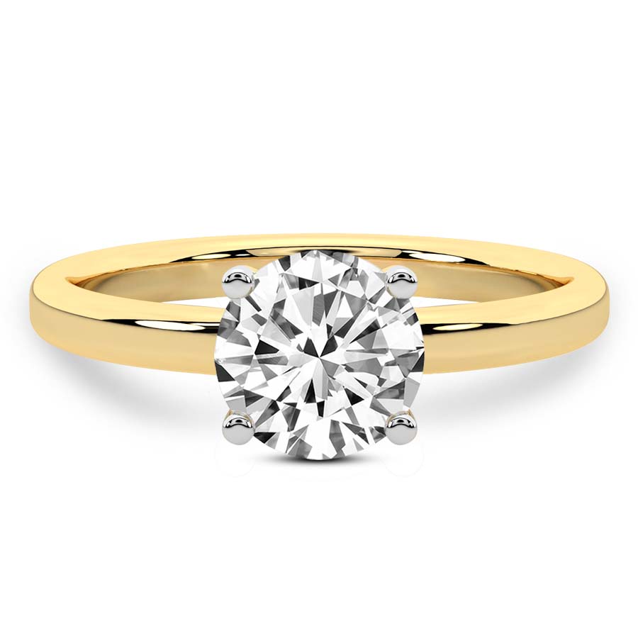 Four Prong Solitaire Diamond Ring Front View
