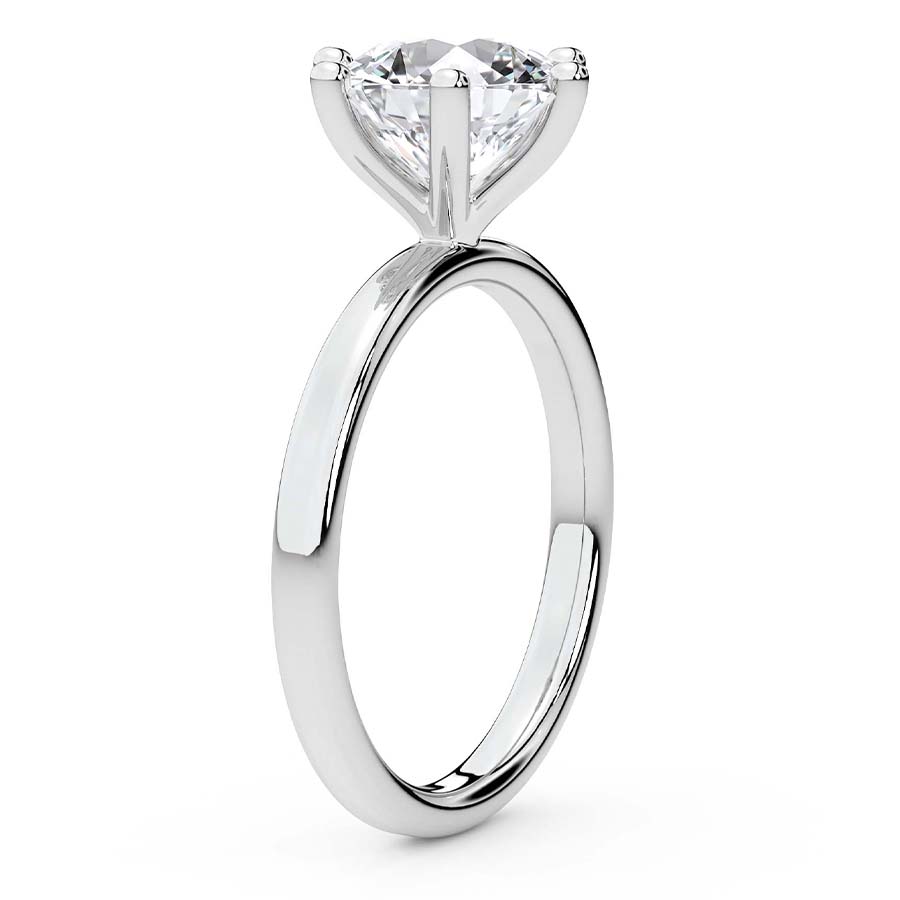 Six Prong Solitaire Diamond Ring Side Left View