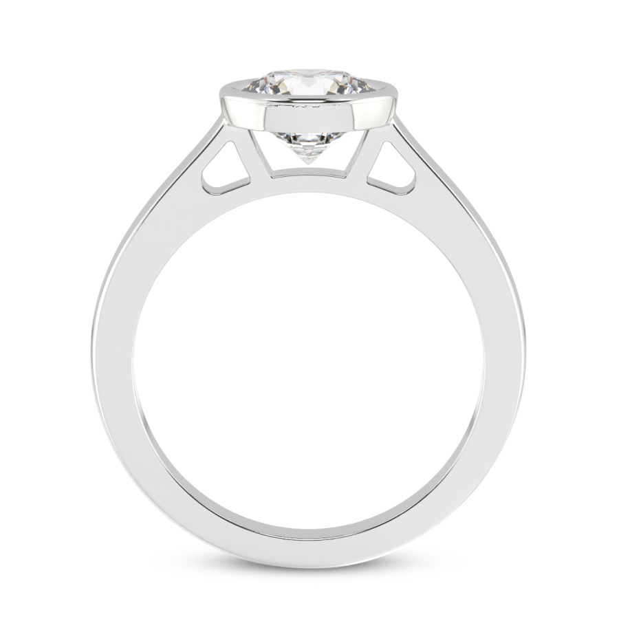 Bezel Set Solitaire Diamond Ring Side View
