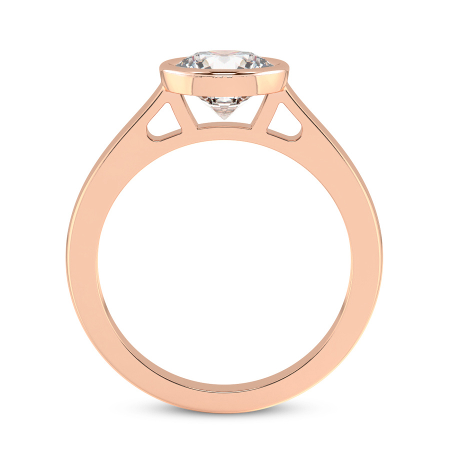 Bezel Set Solitaire Diamond Ring Side View