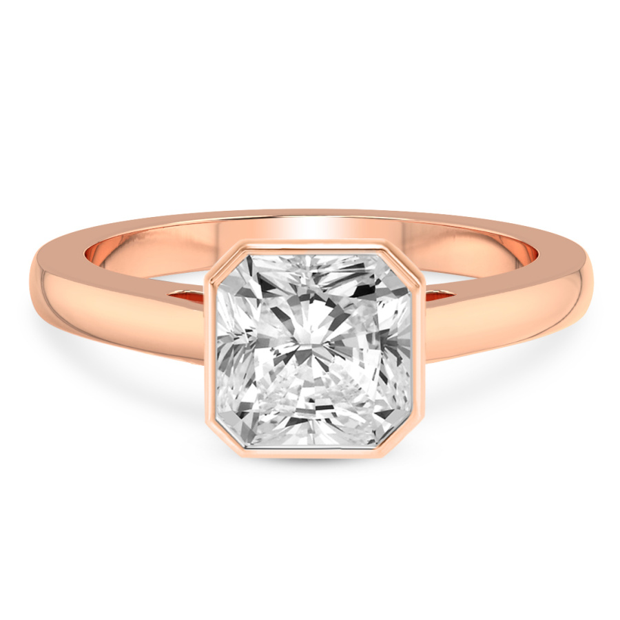 Bezel Set Solitaire Lab Diamond Ring front view