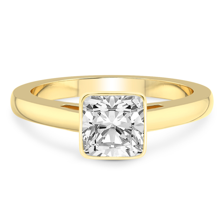 18kt Yellow Gold Bezel Set Solitaire Lab Diamond Ring front image