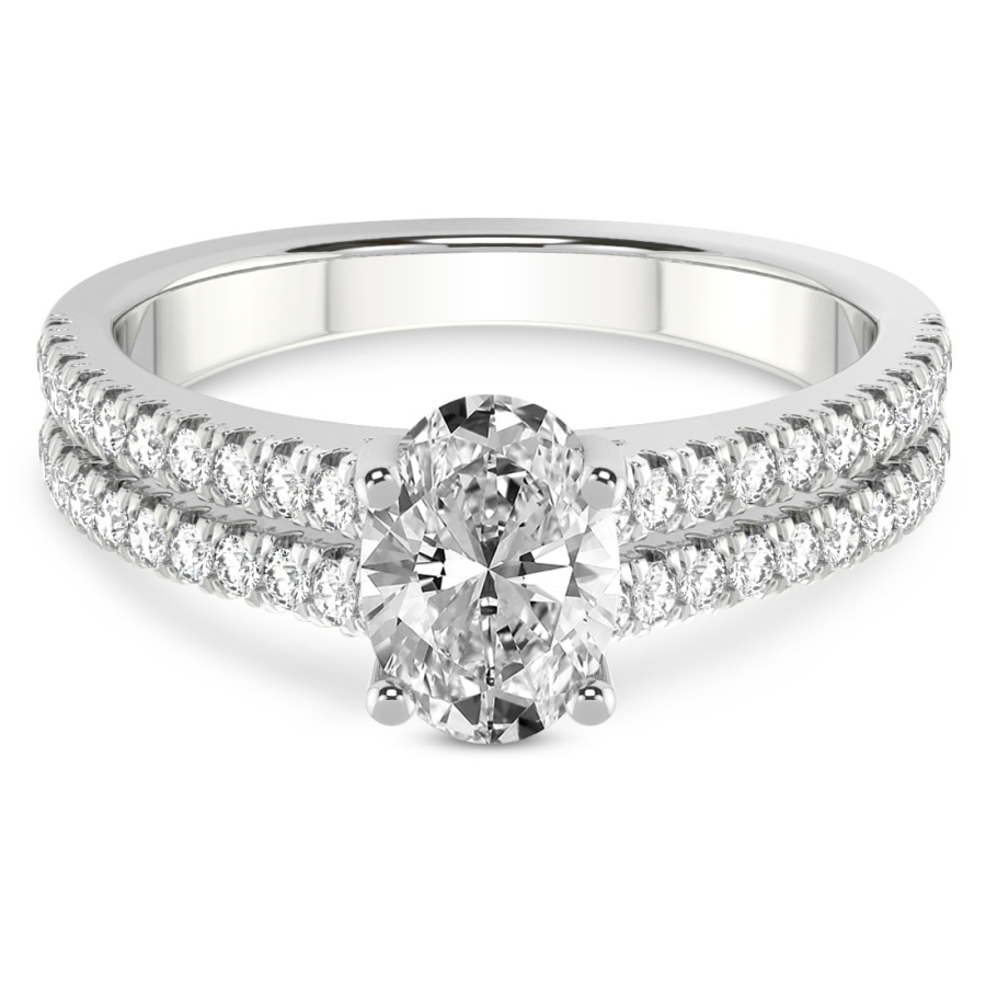Tosca Secret Halo Double Band Lab Diamond Ring front view