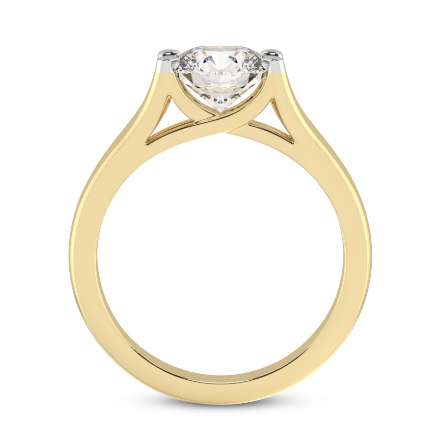 Cathedral Split Shank Solitaire Ring Side View