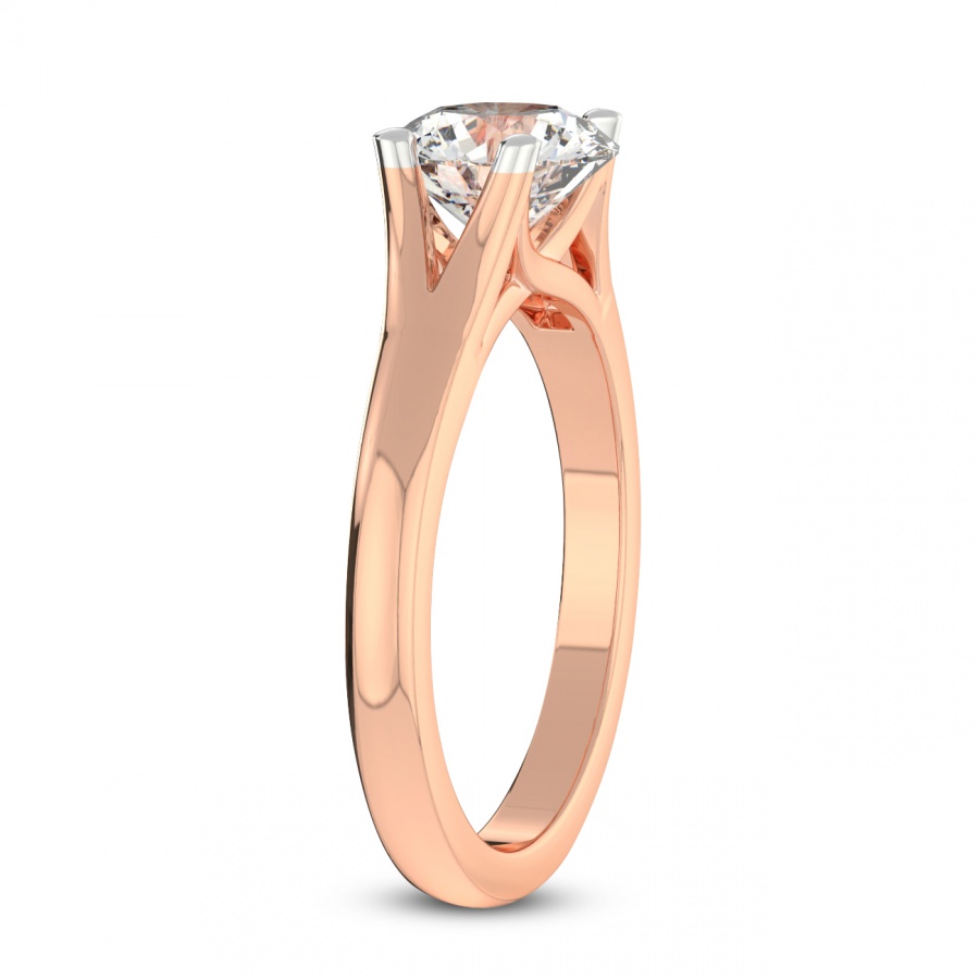 Cathedral Split Shank Solitaire Ring Side Left View