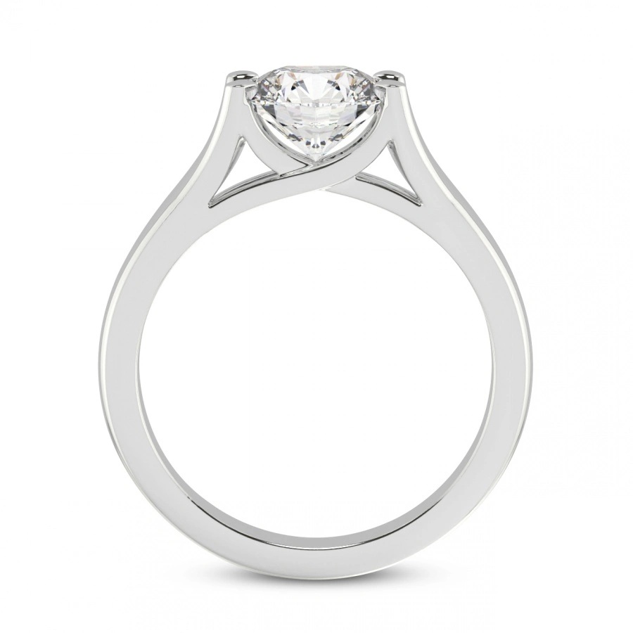 Platinum Cathedral Split Shank Solitaire Lab Diamond Ring side right image one