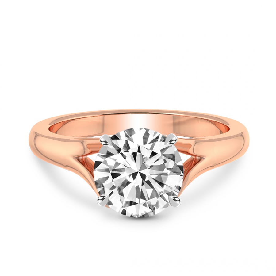 Cathedral Split Shank Solitaire Ring Front View