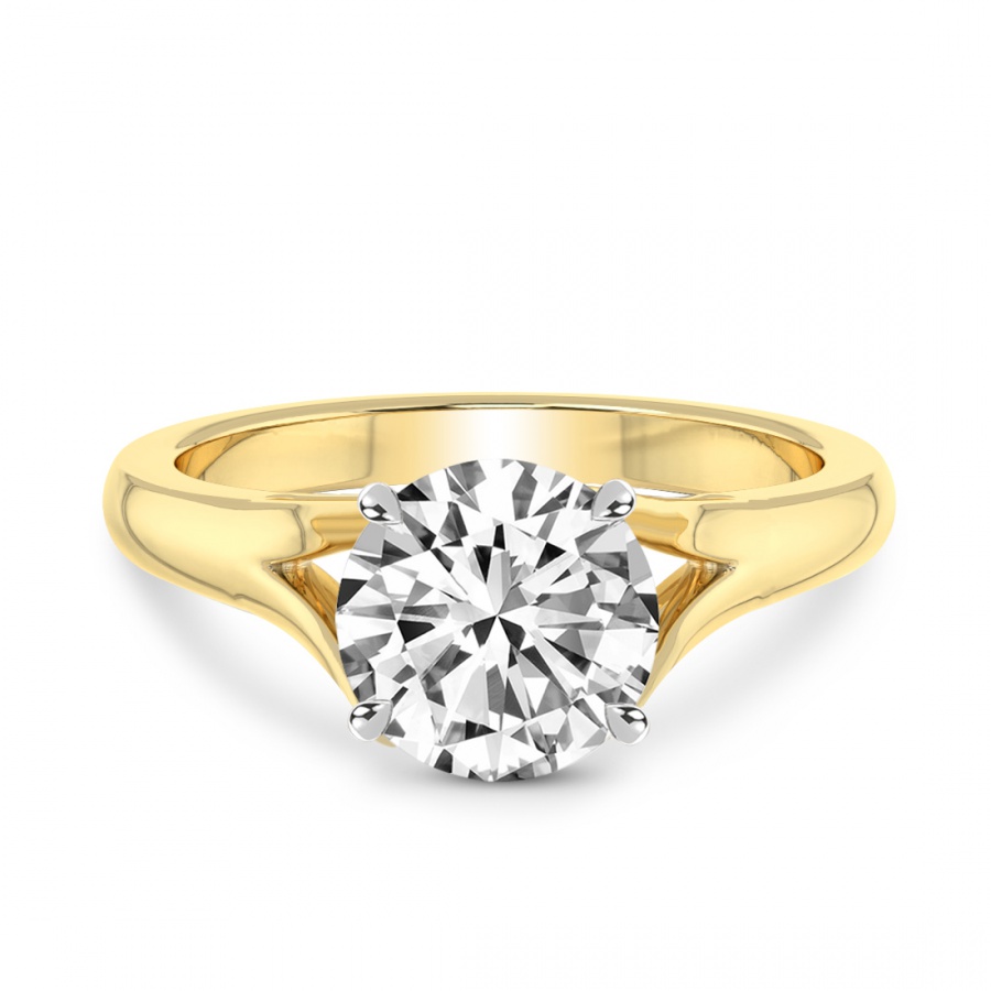 Cathedral Split Shank Solitaire Ring Front View
