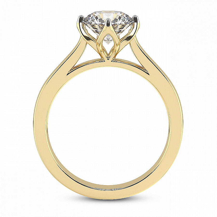 Shye Petal Solitaire Diamond Ring Side View