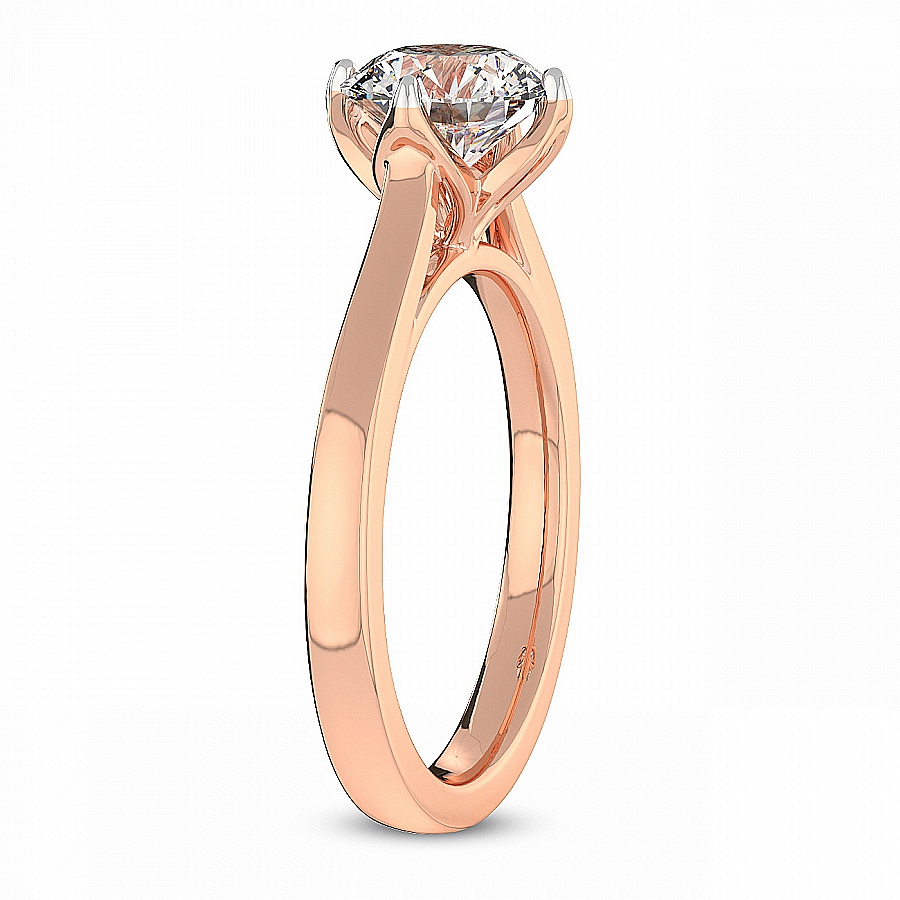 Shye Petal Solitaire Diamond Ring Side Left View