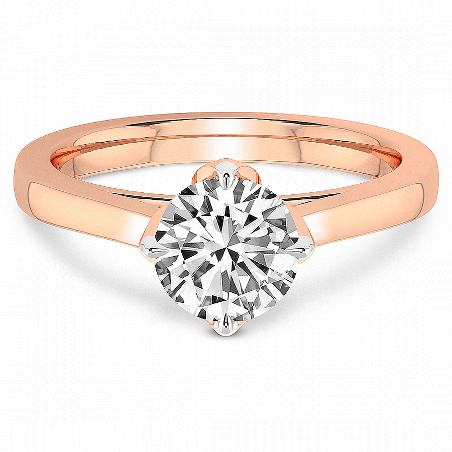 Shye Petal Solitaire Diamond Ring Front View