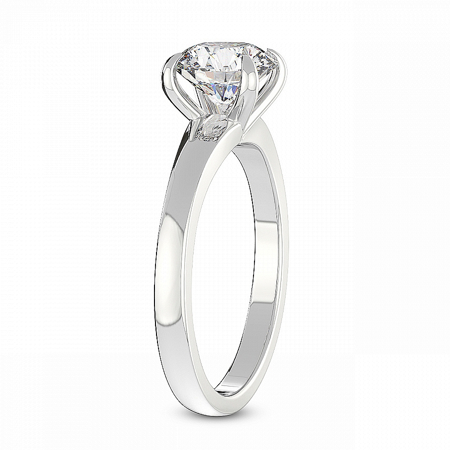 Arielle Solitaire Diamond Ring Side Left View