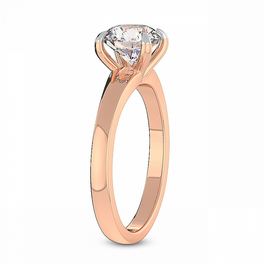 Arielle Solitaire Diamond Ring Side Left View