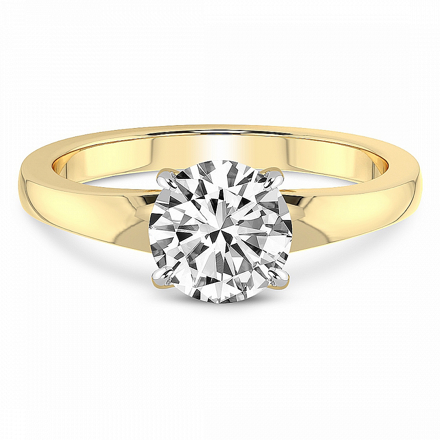 Arielle Solitaire Diamond Ring Front View