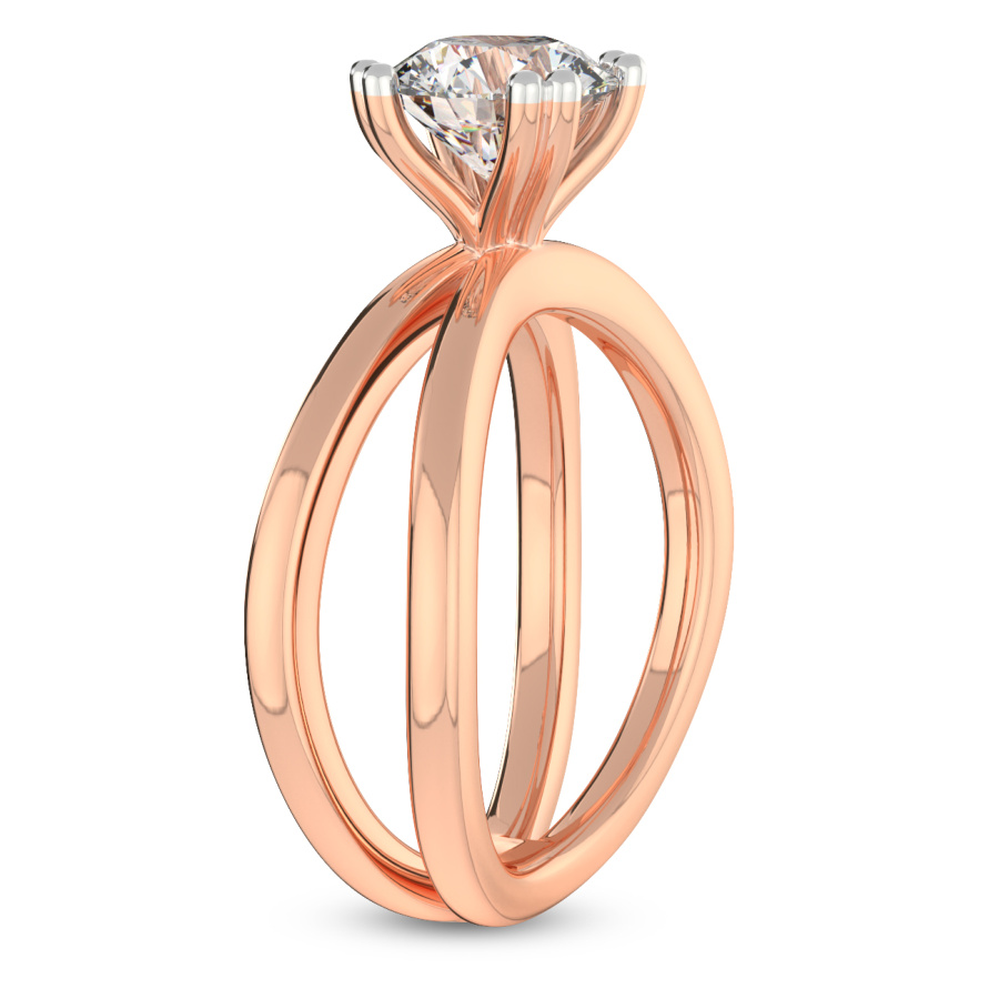 Stella Criss Cross Solitaire Ring Side Left View
