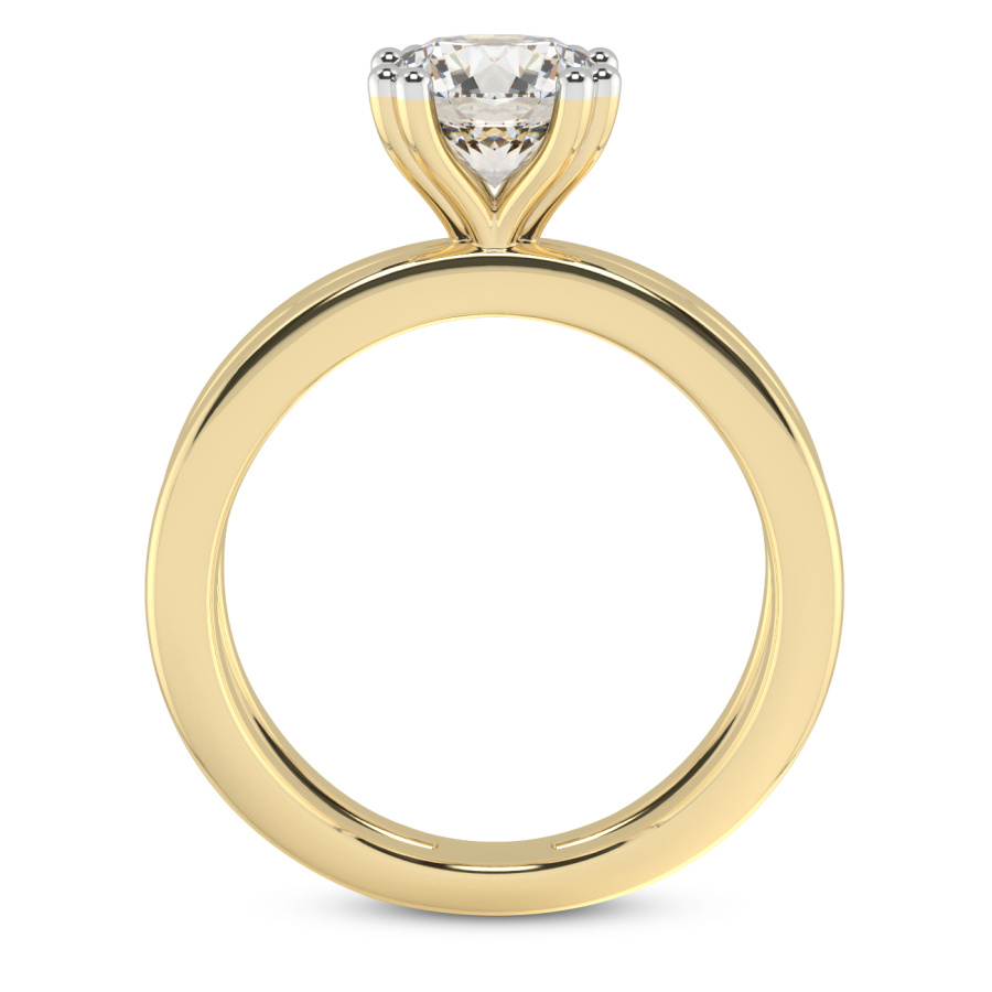 14kt Yellow Gold Stella Criss Cross Solitaire Lab Diamond Ring side right image one