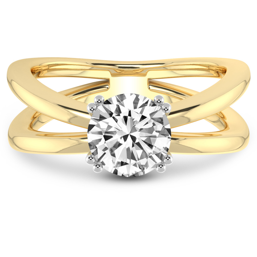 Stella Criss Cross Solitaire Ring Front View