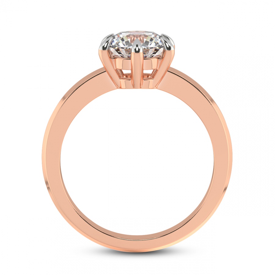 14kt Rose Gold Eva Six Prong Knife Edge Lab Diamond Ring side right image one
