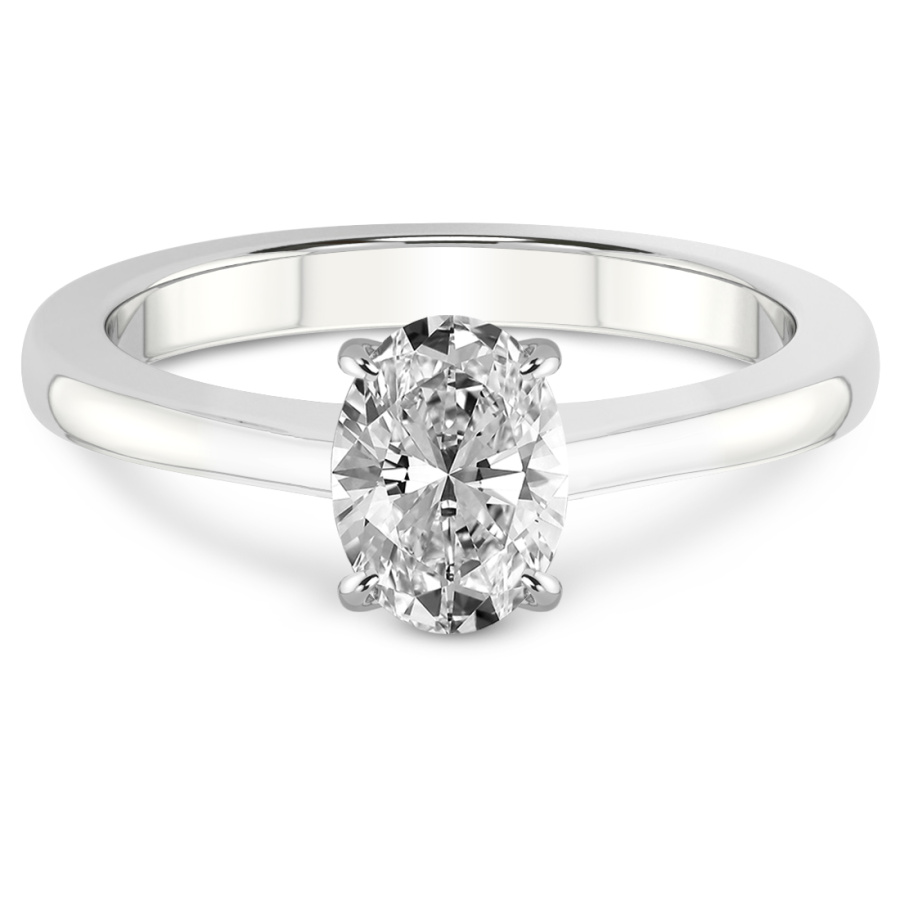 2.40 ct. oval Demi Four Prong Ring in 18kt white gold front image