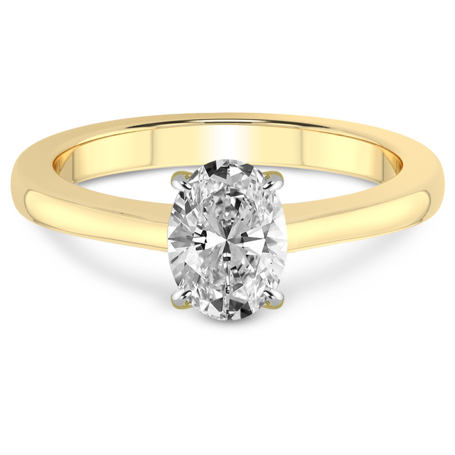 2.44 ct. oval Demi Four Prong Ring in 18kt yellow gold front image
