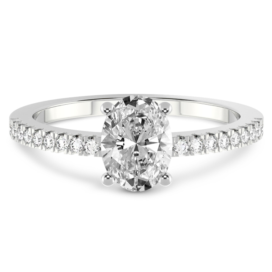 Kourtney Kardashian Secret Double Halo Eternity Lab Diamond Ring left view