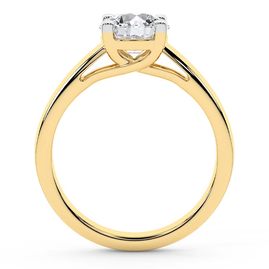 Allen Flat Band Solitaire Ring Side View