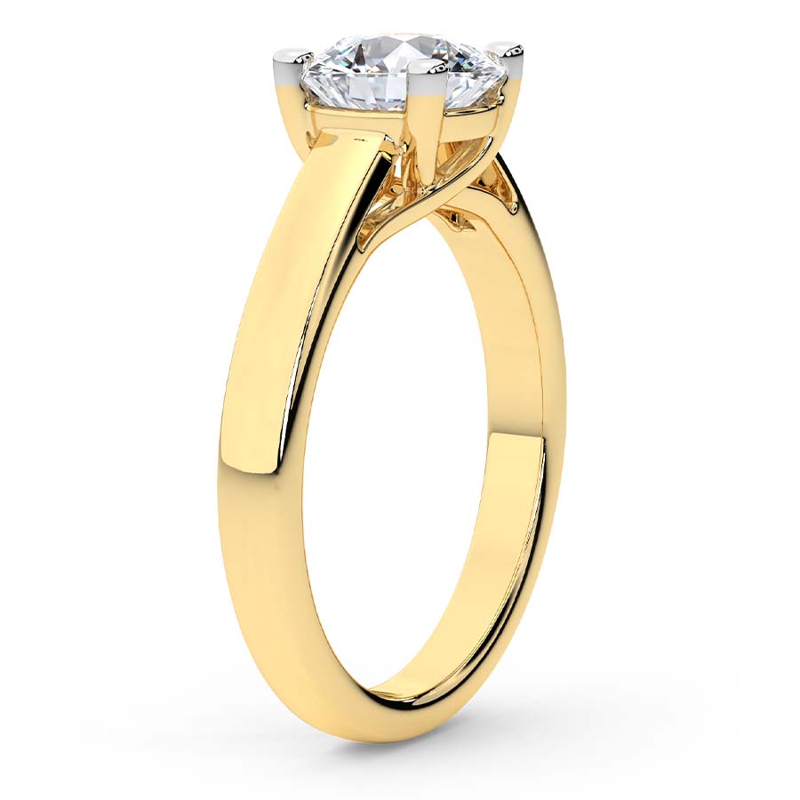 Allen Flat Band Solitaire Ring Side Left View