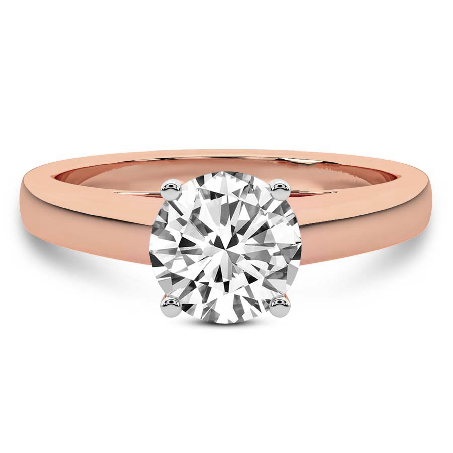 Allen Flat Band Solitaire Ring Front View