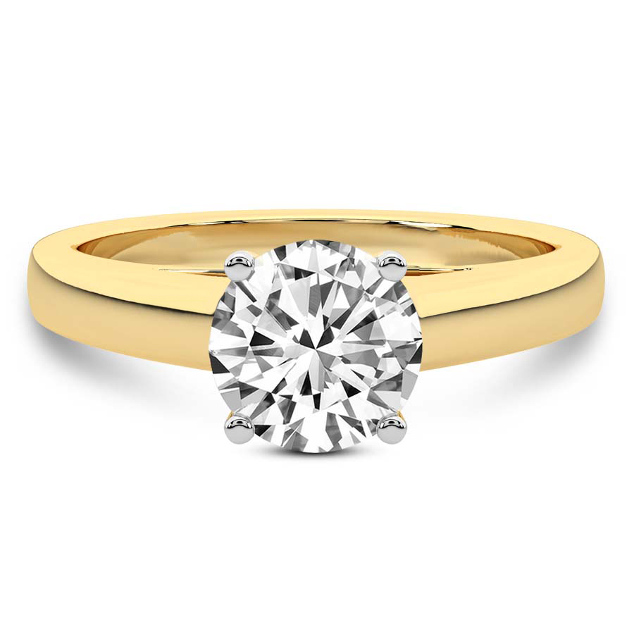 Allen Flat Band Solitaire Ring Front View
